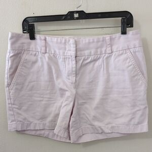 J Crew City Fit Chino Shorts Pink 100% Cotton 5" Inseam Preppy Women's Size 8
